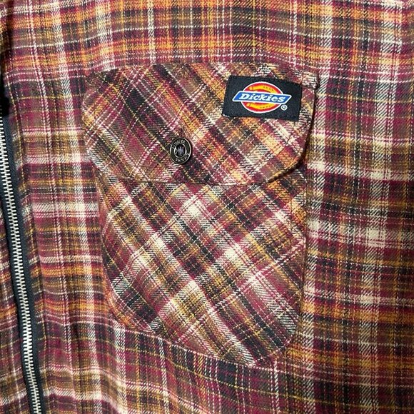 Dickies Men's L Flannel Plaid Jacket Coat Vintage Y2K Work Barn Hooded Lined NWT - Picture 9 of 12